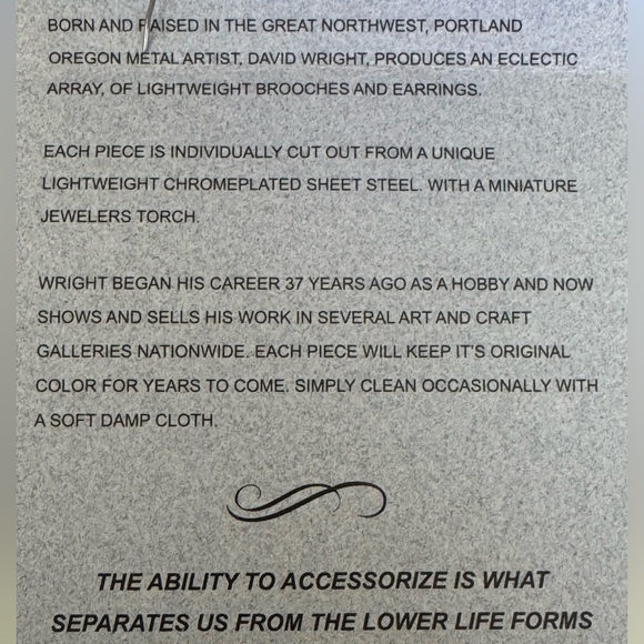 Unique Handcrafted Steel Earrings 2 inch approx - Picture 4 of 5